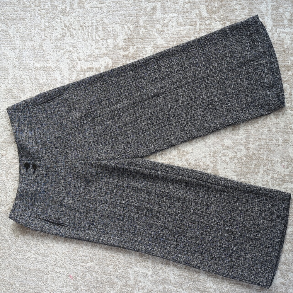 Vintage Fashion Bug Gaucho Tweed Like Wide Leg Pants 10 Black White